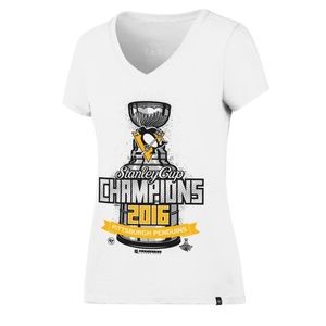 47 Brand Pittsburgh Penguins 2016 NHL Stanley Cup Champions White V-Neck Shirt